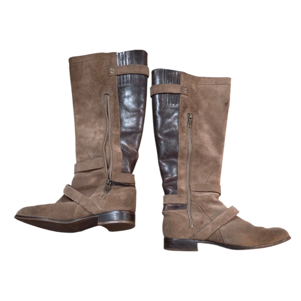 UGG Australia - Cydnee Tall Riding Boots w/ Crackled Leather Panels & Buckles - Picture 6 of 15